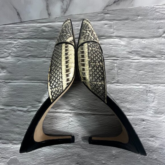 Sam Edelman Odelia Snake Print Leather Mule Pumps - Picture 8 of 12